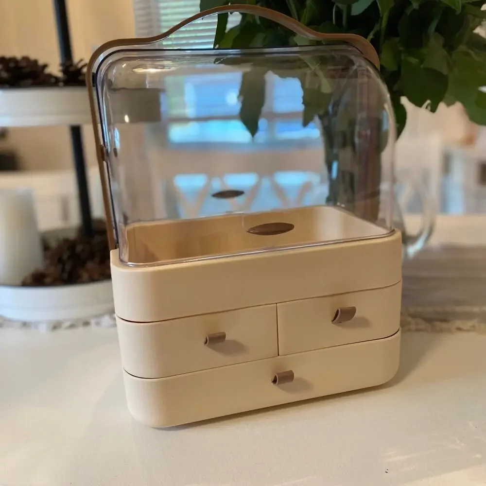 Beige Cosmetic Makup Organizer